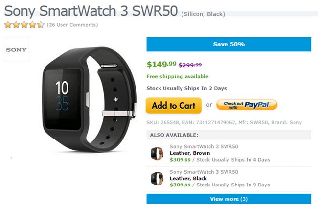 Fotografía - [Alerta Trato] El Sony SmartWatch 3 es $ 149.99 ($ ​​50 de descuento) con el envío gratuito En Expansys